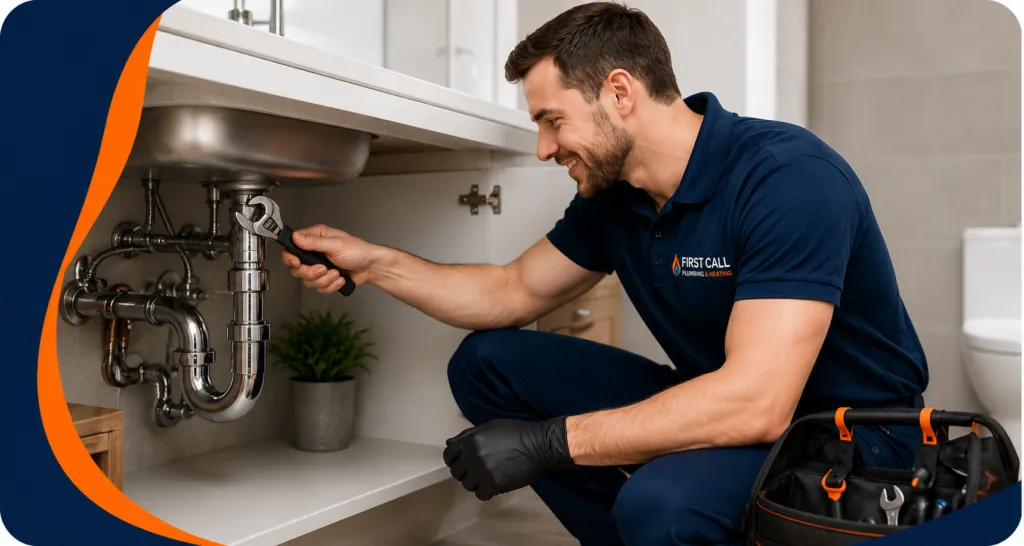 Plumber fixing kitchen tap for homeowners and businesses Limerick
