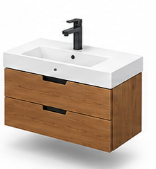 Floating vanity unit with integrated basin